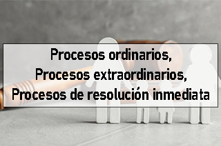 PROCESOS ORDINARIOS, PROCESOS EXTRAORDINARIOS, PROCESOS DE RESOLUCIÓN INMEDIATA 
